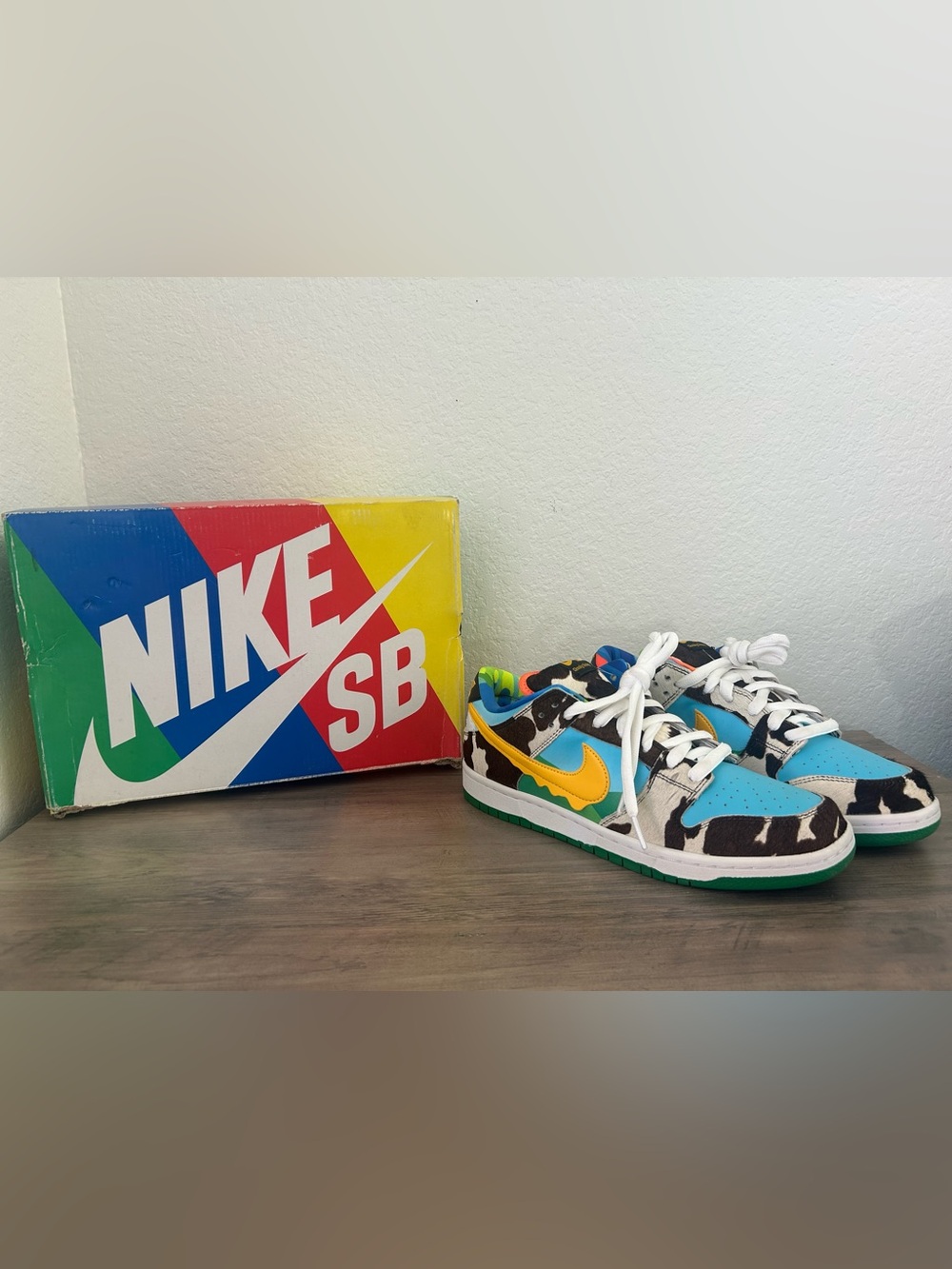 Nike SB Dunk Low Ben & Jerry's Chunky Dunky Cow Print 9.5 Shoes Sneakers Dunks